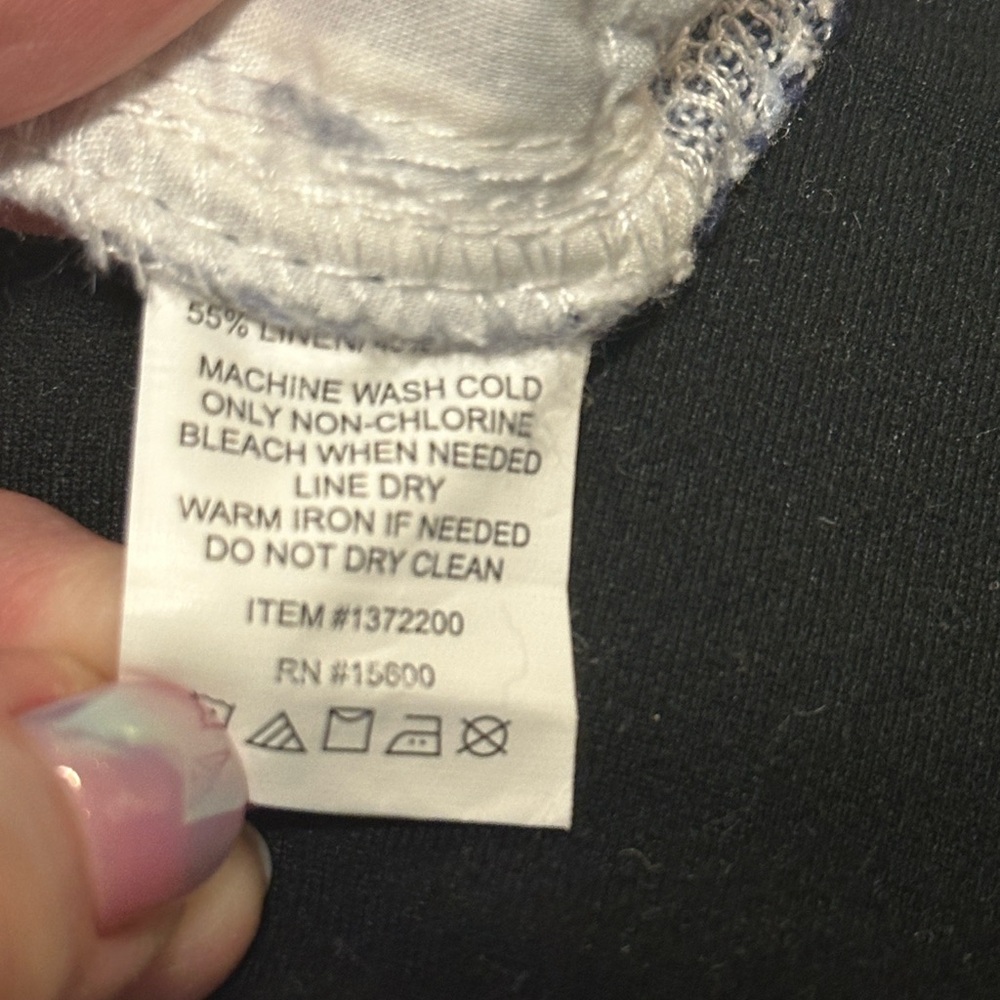 Briggs New York Navy/White & Tan/White Striped Pants M - Picture 7 of 12